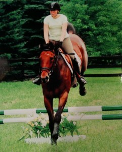 Derby and his former owner at a clinic with Leslie Law.